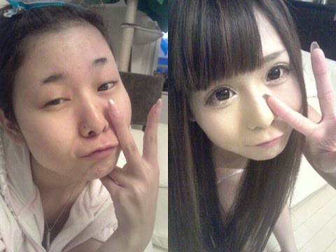 Mujeres antes y después de maquillarse
