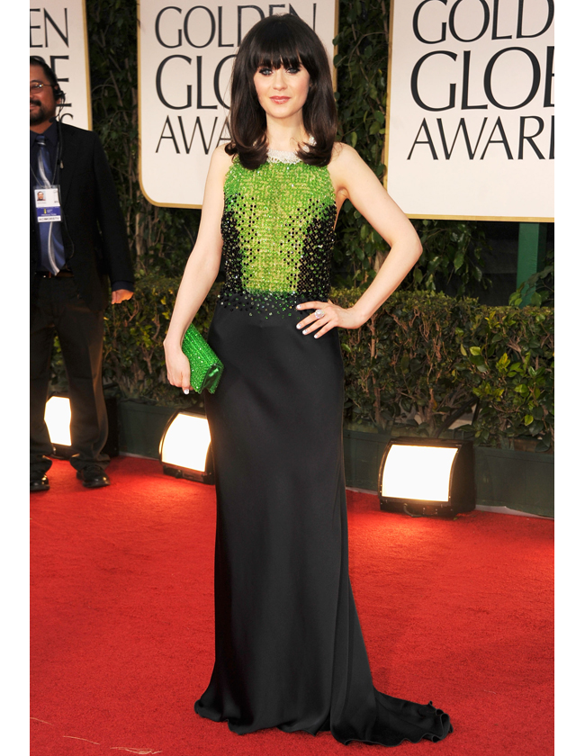 Zooey Deschanel apostó por un peinado muy 60's para los Globos de Oro