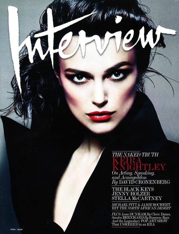 Keira Knightley, muy glam en la portada de Interview