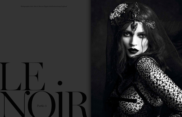 Kate Moss morena para el Vogue francés 
