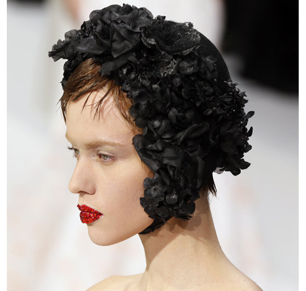 Labios cristalizados en el desfile de Dior  