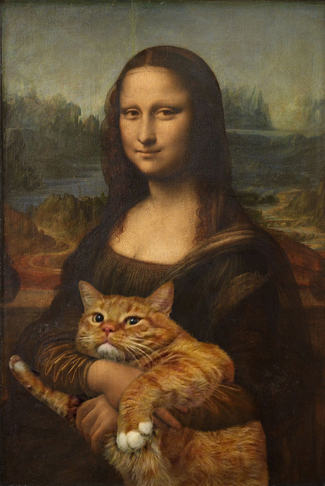 Una artista rusa pinta a su gato en cuadros famosos
