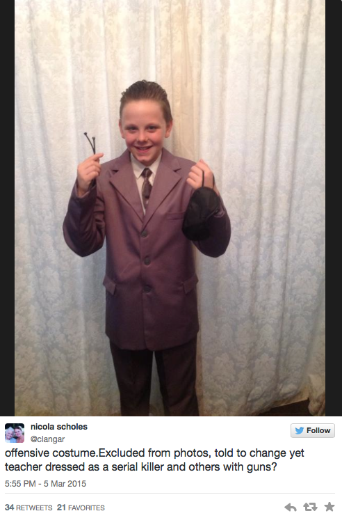 Un niño se disfraza de Christian Grey y lo expulsan de la fiesta del colegio
