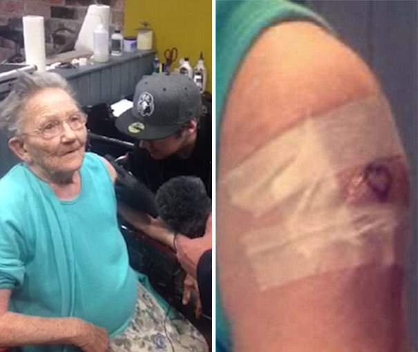 abuela se escapa para hacerse un tatuaje