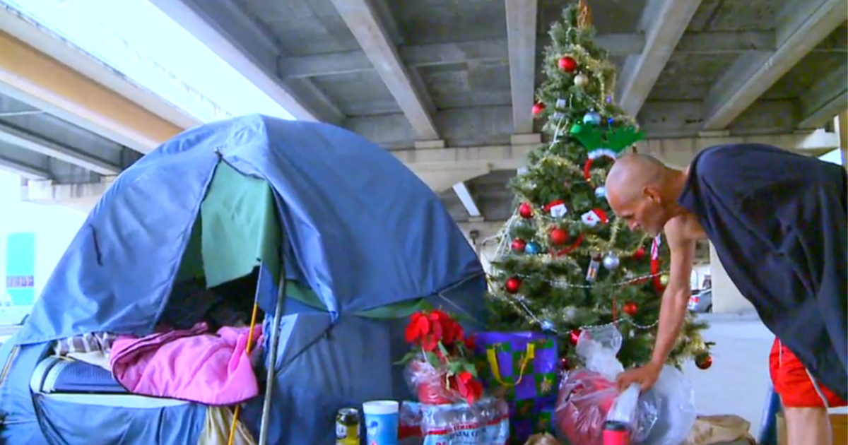hombre sin hogar arbol de navidad
