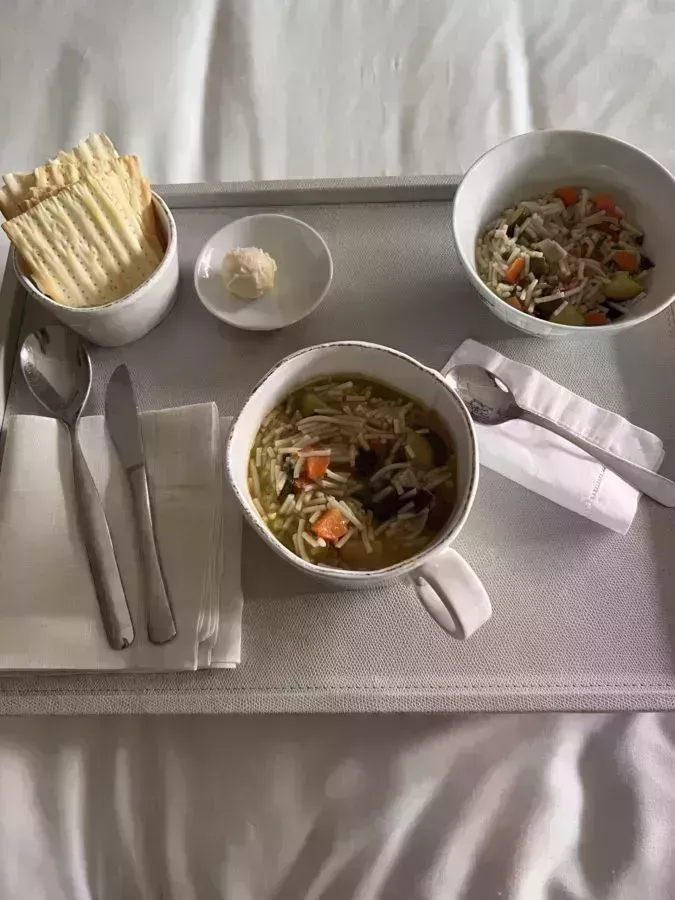 Kourtney Kardashians veggie noodle soup from above