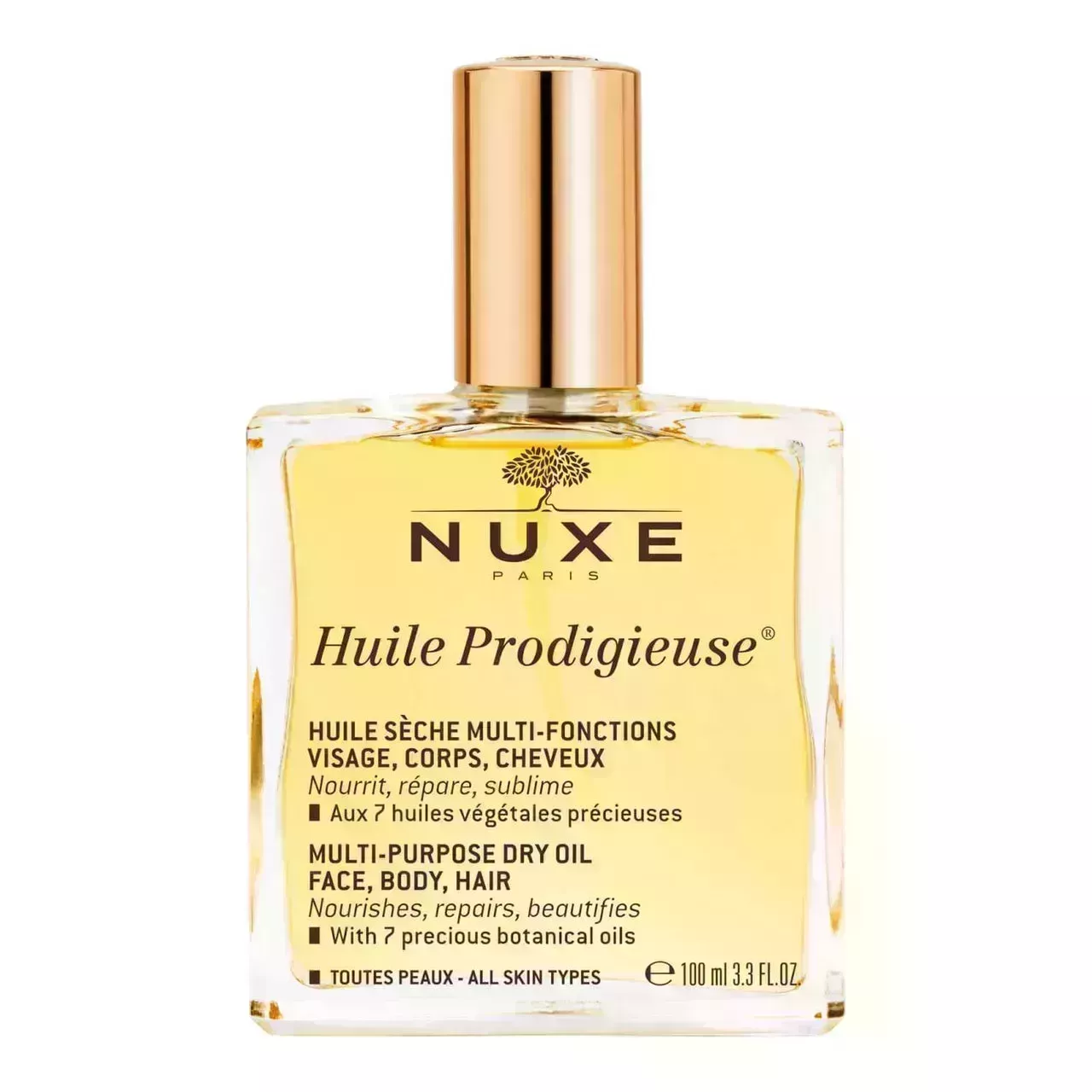 Nuxe Huile Prodigieuse Multi-Purpose Dry Oil on white background