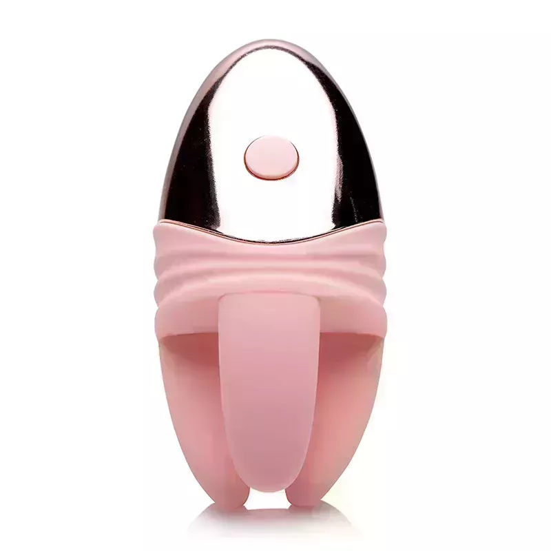 The light pink Lynx The Tease Clitoral Stimulator on a white background