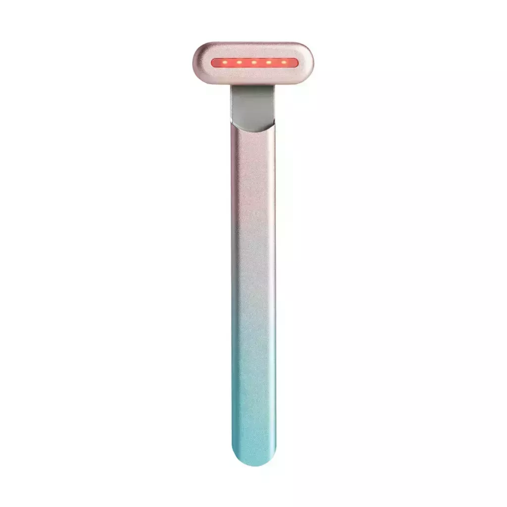 A blue and pink ombre Solawave Advanced Skincare Wand on white background
