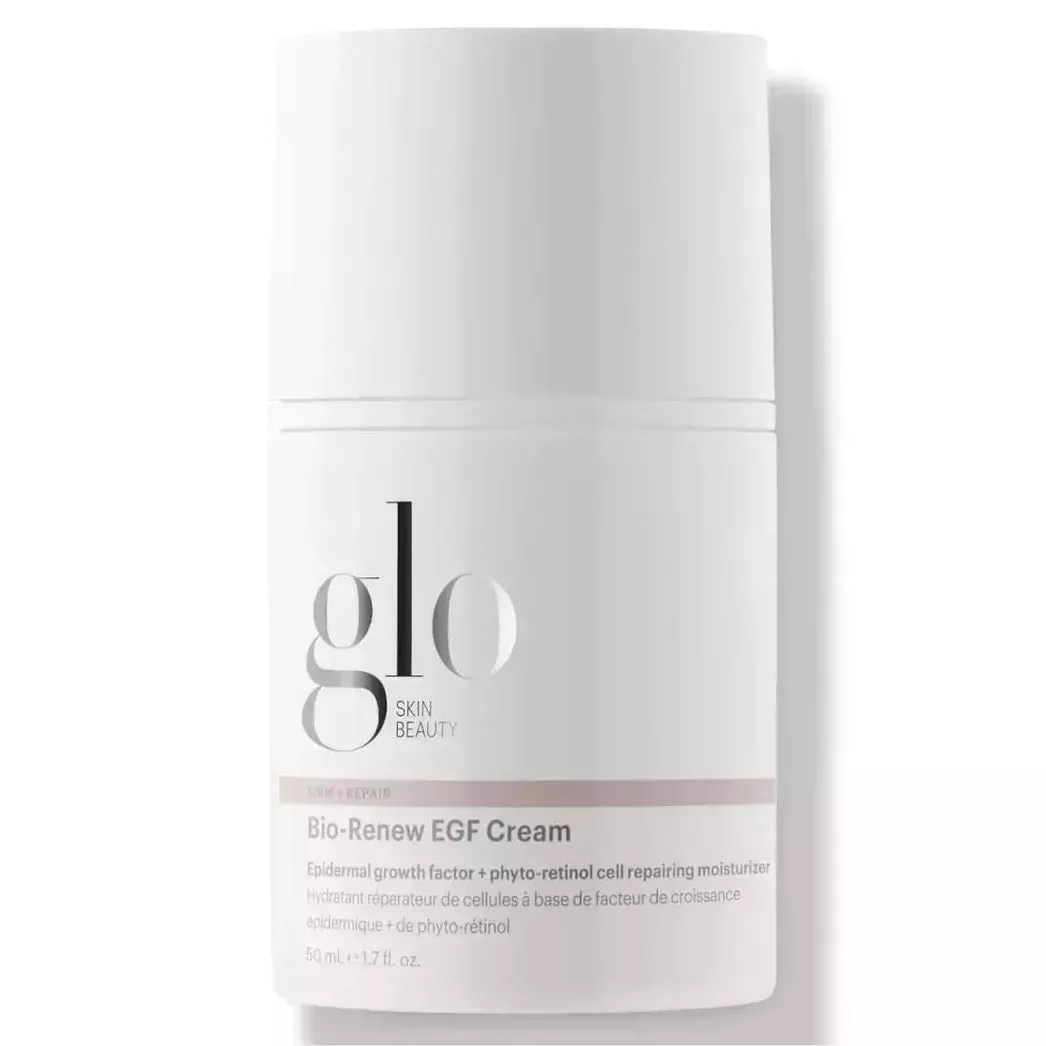 Glo Skin Beauty Bio-Renew EGF Cream white container on white background