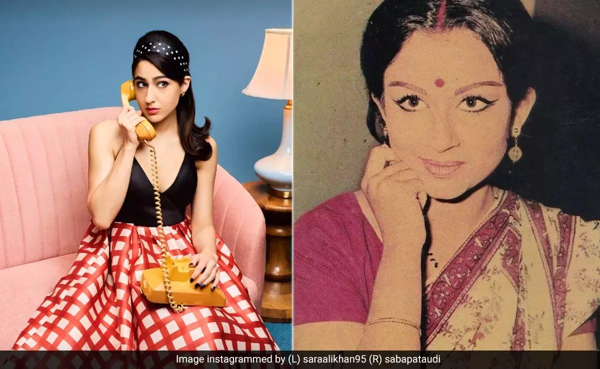 El delineado retro de Sara Ali Khan con un bouffant recuerda al look de Sharmila Tagore