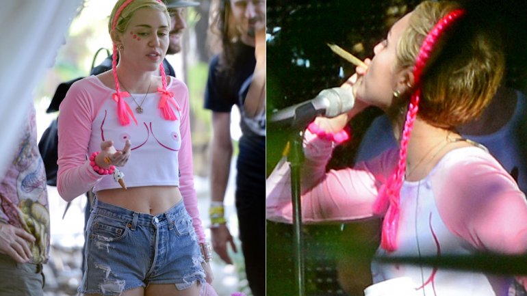 Miley Cyrus fumando marihuana