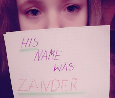 Apoyo en las redes a Zander #HisNameWasZander