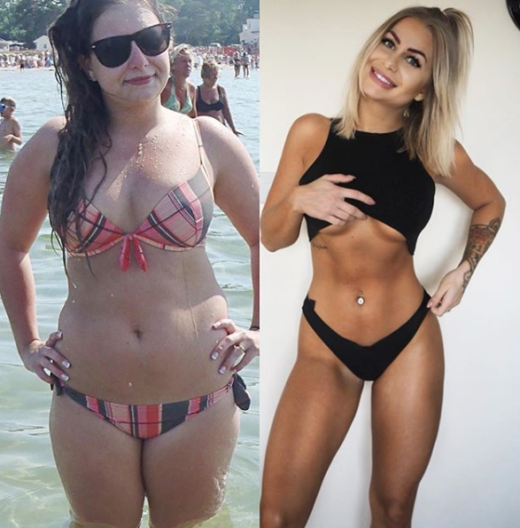 Chica adelgaza cambiando alcohol por agua