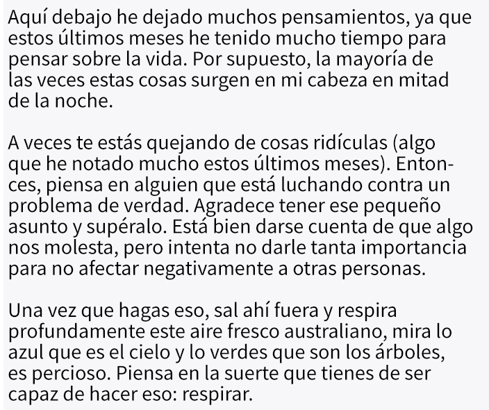 COnsejos de una chica de 27 años antes de morir 