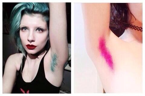 Chicas con axilas de colores