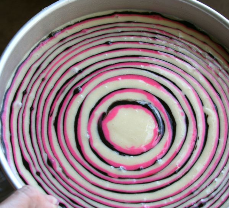 Bizcocho de cebra rosa