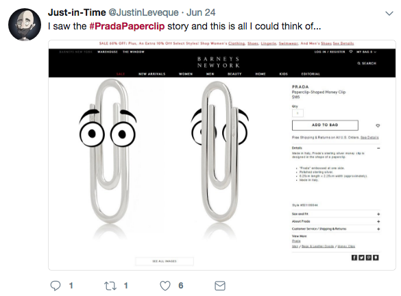 Comentarios en Twitter sobre el clip de Prada
