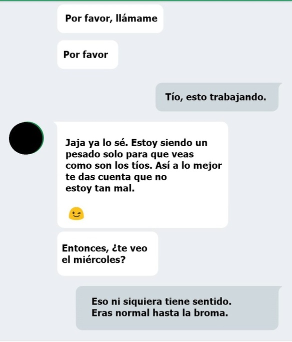 Conversación con un chico de Tinder