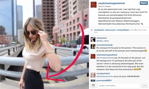 Errores de Photoshop en Instagram