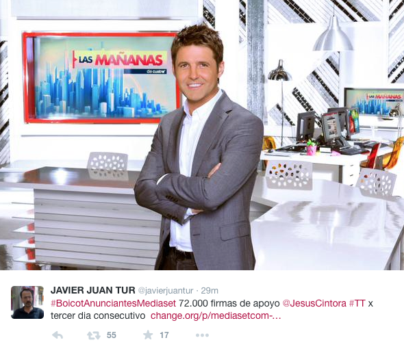Tuits sobre #BoicotAnunciantesMediaset