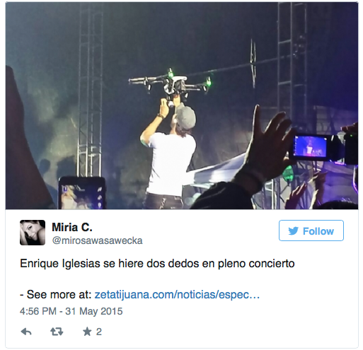 Enrique Iglesias sangrando en concierto