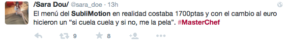 Masterchef y el Sublimotion en Twitter