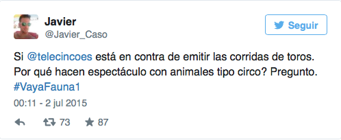 Tuits criticando a Vaya Fauna