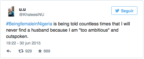 Tuits mujeres nigerianas contra el sexismo