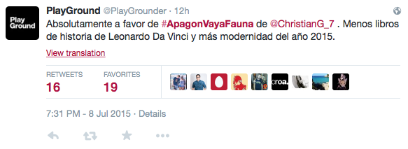 #ApagónVayaFauna, TT en Twitter