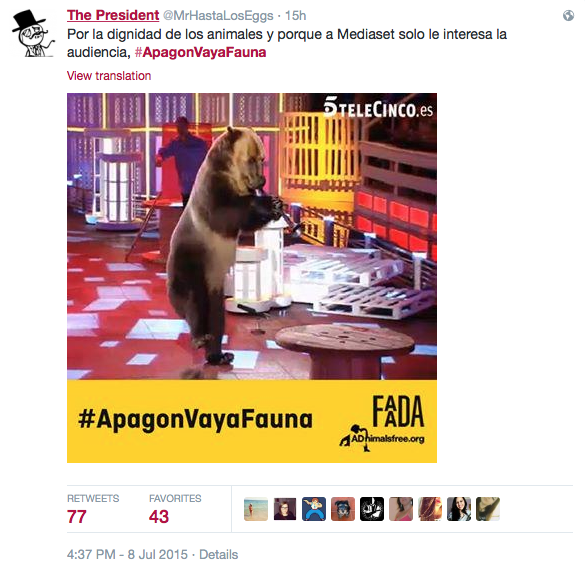 #ApagónVayaFauna, TT en Twitter