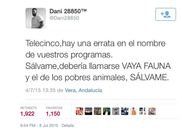 #ApagónVayaFauna, TT en Twitter