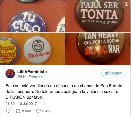 Chapas machistas en los Sanfermines