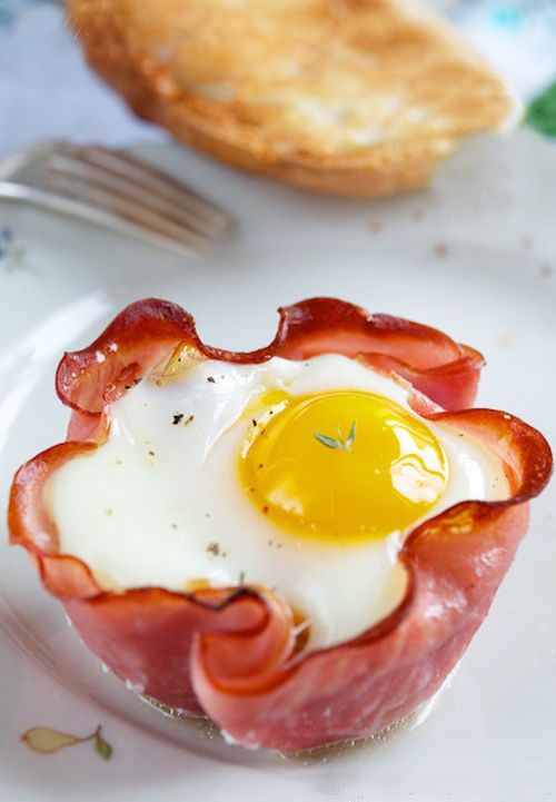 Cupcake de huevo y jamón