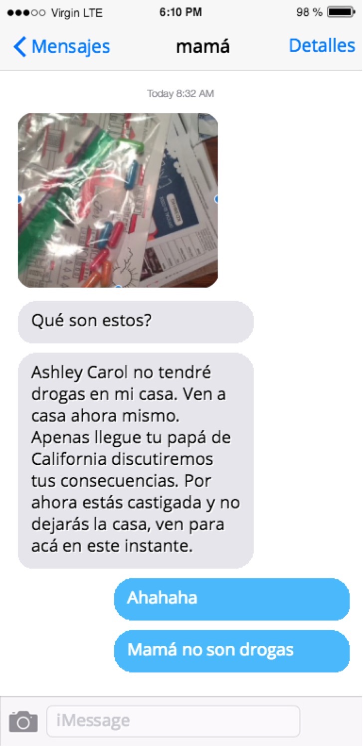 Encuentra pastillas en el cajón de su hija
