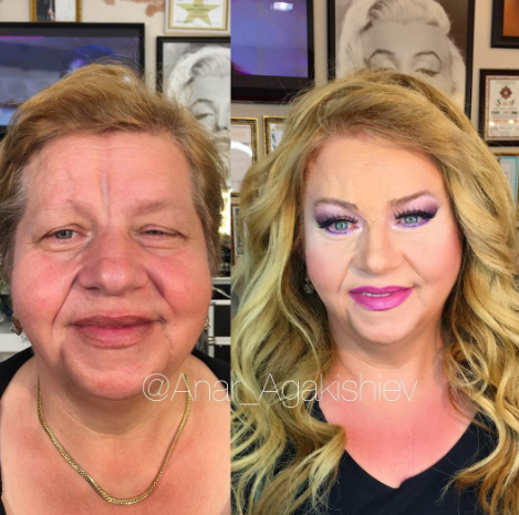 Estilista rejuvenece a las mujeres con maquillaje