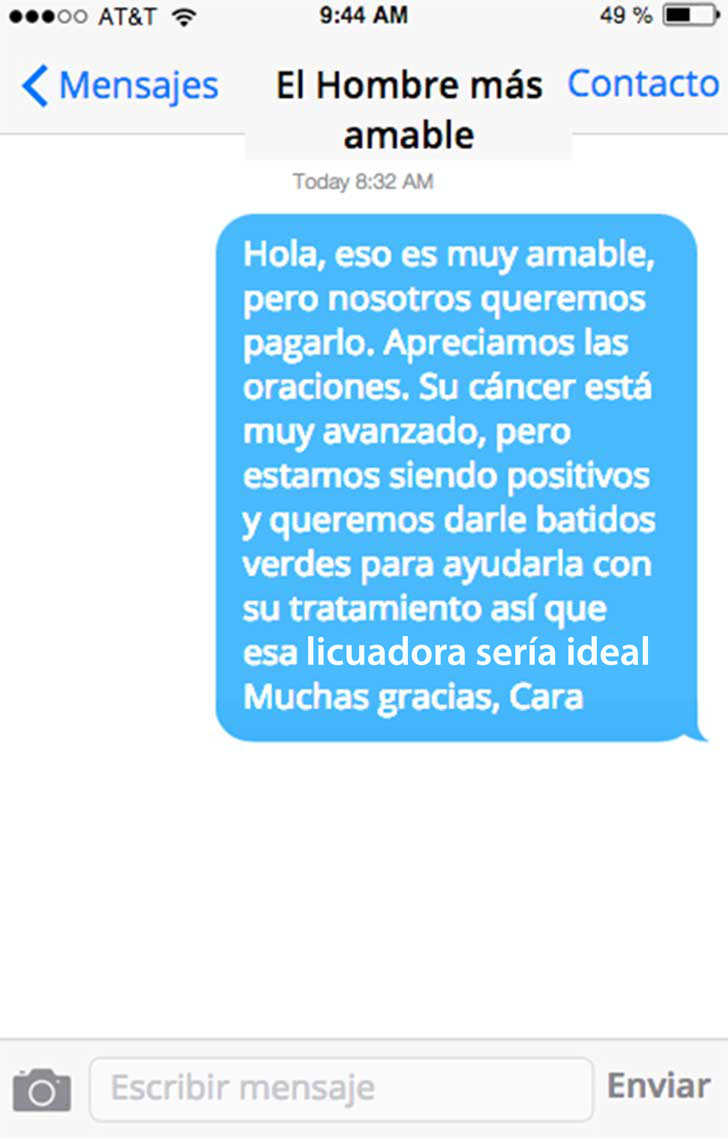 Licuadora de segunda mano y el hombre más amable