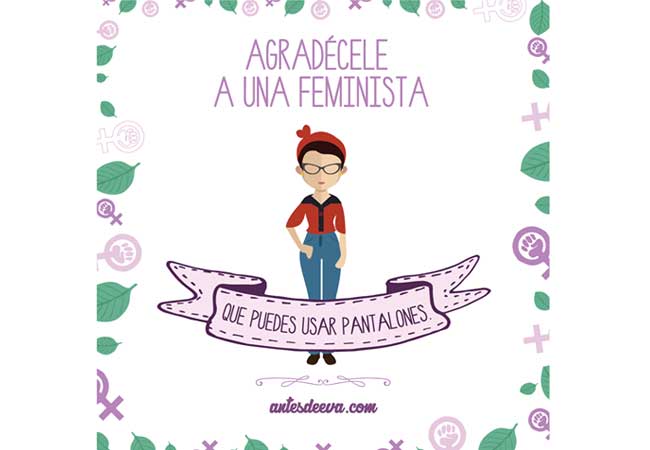 Ilustraciones de luchas ganadas por mujeres 