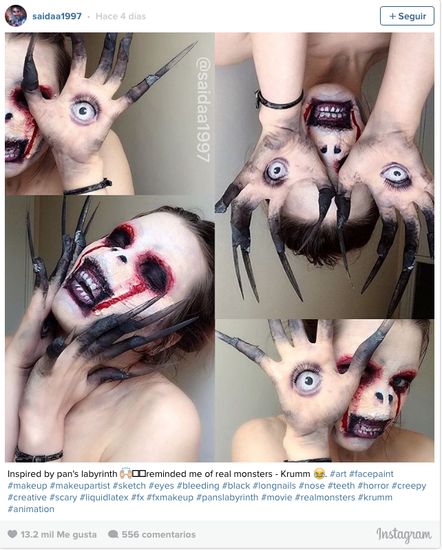 Artista del maquillaje terrorífico 