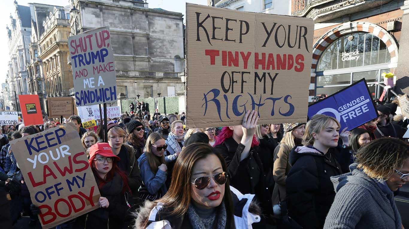 Marcha de las mujeres en EEUU contra Trump