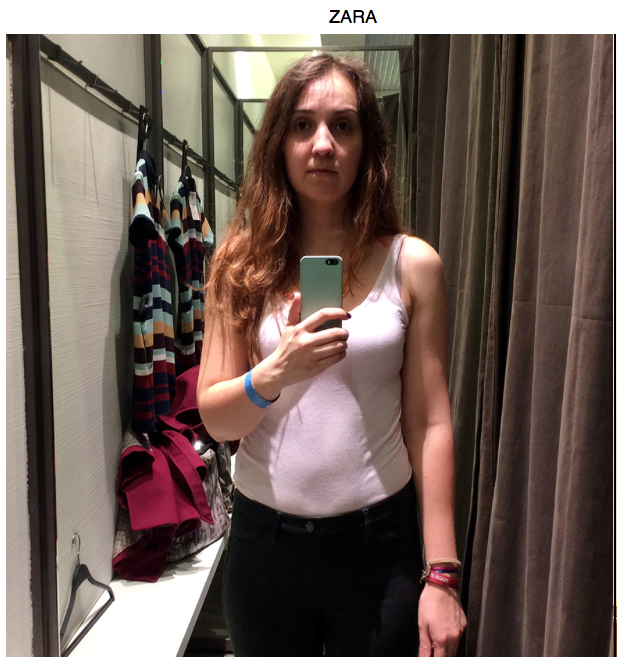 La misma chica en 11 probadores