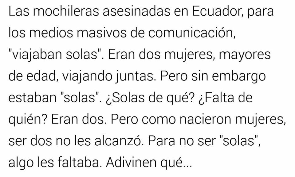 Chicas asesinadas en Ecuador
