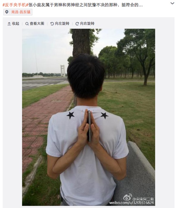 Moda china de las palmas en la espalda