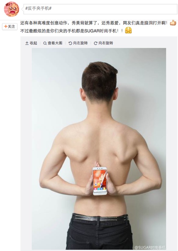 Moda china de las palmas en la espalda