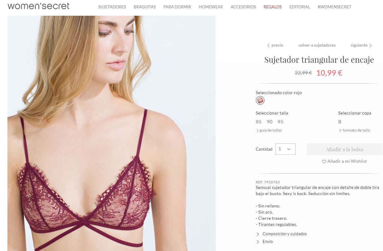 Las modelos de lencería ya no tienen pezones