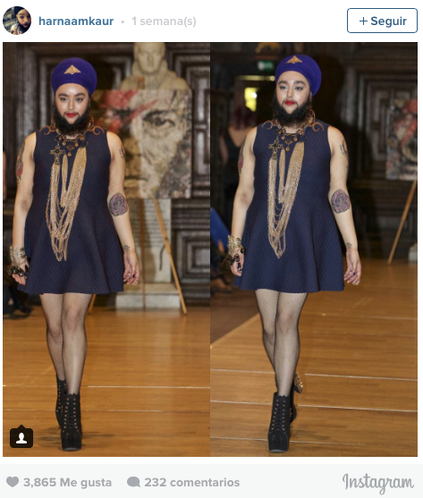 Primera mujer barbuda que desfila