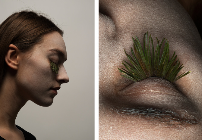 Pestañas postizas de hierba