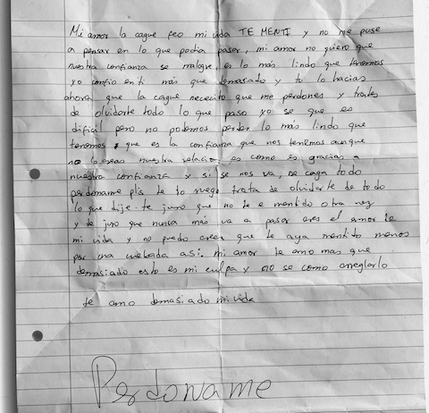 Cartas de amor de maltratadores a sus mujeres