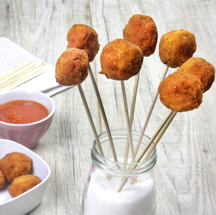 Receta chupa chups de pollo