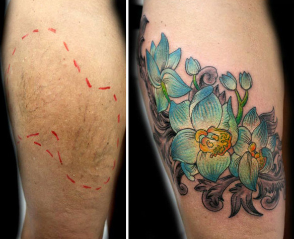 Esta tatuadora tapa cicatrices de mujeres maltratadas